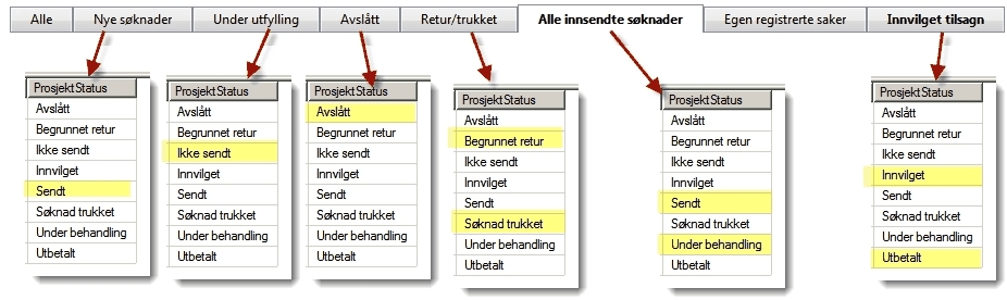 Forvalter > Søknader/Tilsagn > Utvalgsfunksjonalitet